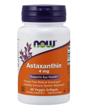 Astaxanthin 4 mg 60 Veggie Softgels Now Foods