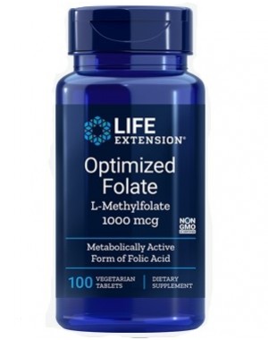 Optimized Folate 1000mcg 100 veg tablets LIFE Extension