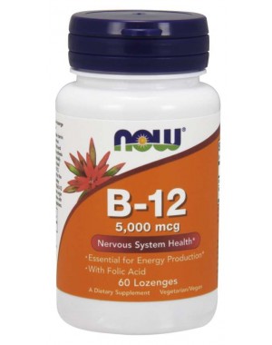 B-12 5.000mcg + Folic 60 lozenges Now Foods