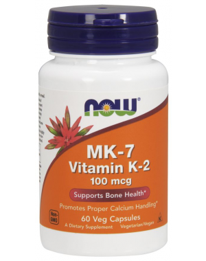 MK7 Vitamina K2 100 mcg 60 Veg Capsules NOW Foods