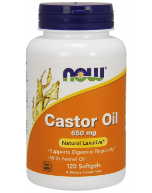 Castor Oil 650 mg 120 Softgels NOW Foods