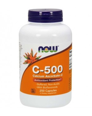 Vitamina C 500 Calcium Ascorbate 250 Capsules NOW Foods