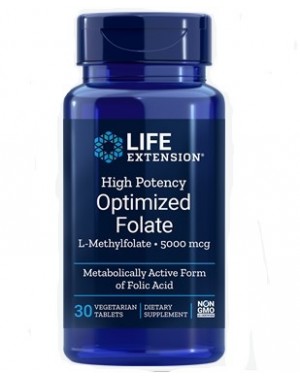 Optimized Folate Otimizado Alta Potência Metil folate 5000mcg 30 veg tablets Life Extension