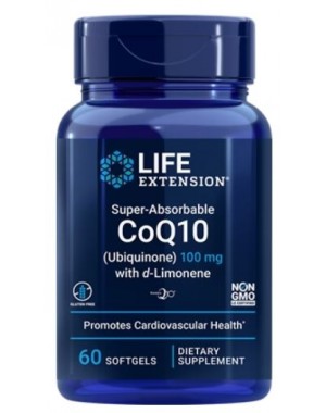 Super-Absorbable CoQ10 (Ubiquinone) with d-Limonene 50 mg, 60 softgels Life Extension