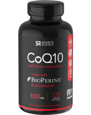 COQ10 Coenzyme Q10 120 Veggie Caps Caps SPORTS Research