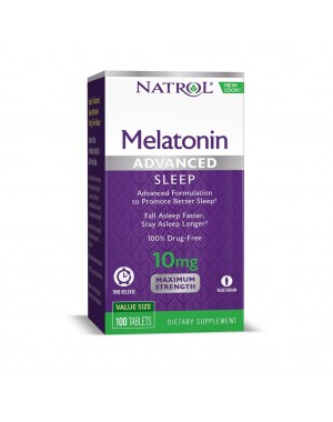 Melatonina Advanced 10mg TIME RELEASE 100 tablets NATROL (caixa)