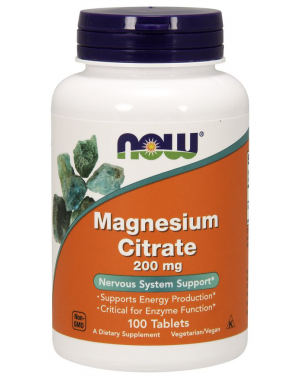 Magnesio Magnesium Citrate 200 mg 100 Tablets NOW Foods