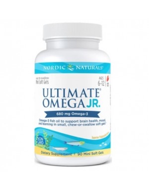 Ultimate Omega Junior 90 softgels Sabor morango NORDIC Naturals