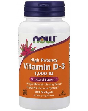 Vitamina D3 1000 IU 180 Softgels NOW Foods