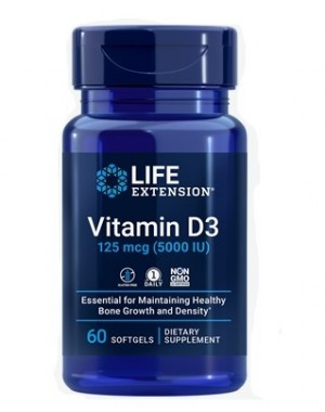 Vitamina D3 5000 IU  60 Softgels LIFE Extension