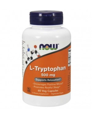 L Tryptophan triptofano 500 mg 60 Veg Capsules NOW Foods