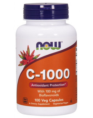 Vitamina C 1000 100 Veg Caps com 100mg Bioflavonoids NOW Foods