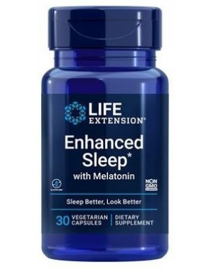 Enhanced Sleep with Melatonin 30 veg caps Life Extension