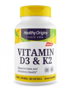 Vitamina D3 e K2 180 softgels HEALTHY Origins