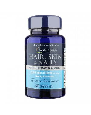 Hair Skin Nails ONE PER DAY FORMULA 30 softgels Puritans