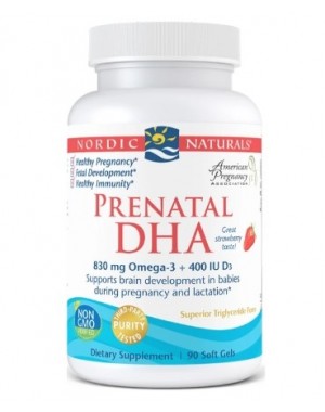 Prenatal DHA 90 count sabor morango NORDIC Naturals