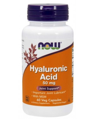 Acido hialuronico com MSM Hyaluronic Acid with MSM 60 Veg Capsules NOW Foods