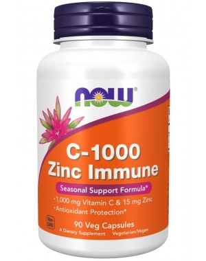 C 1000 Zinc Immune 90 Veg Capsules NOW