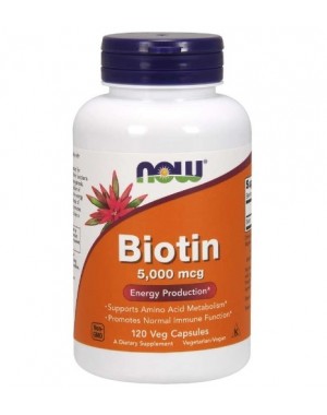 Biotin 5000 mcg 120 Vegcaps NOW Foods
