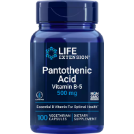 Pantothenic Acid, Vitamin B-5, 500 mg, 100 Vegetarian Capsules Life