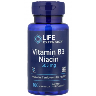 Vitamin B3 Niacin 500 mg, 100 capsules Life Extension