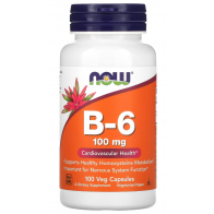 B-6, 100 mg, 100 Veg Capsules Now foods