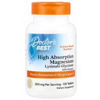 High Absorption Magnesium, 200 mg, 120 Tablets, (100 mg per Tablet) Doctors Best