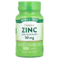 Nature's Truth, Zinc, Chelated , 50 mg, 100 Tablets