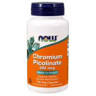 Chromium Picolinate Picolinato de Cromo 200 mcg 100 Veg Capsules NOW Foods