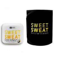 Sweet Sweat Stick 3.5 Oz + Waist Trimmer-Yellow-L-Coconut