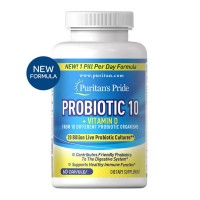 Probiotico 10 com vitamina D 60 cápsulas PURITANS Pride