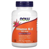 Vitamin K-2, 100 mcg, 250 Veg Capsules Now foods
