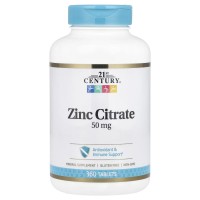 Zinc Citrate, 50 mg, 360 Tablets 21st Century
