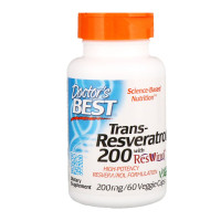 Doctor's Best, Trans-Resveratrol 200 , 200 mg, 60 Veggie Caps