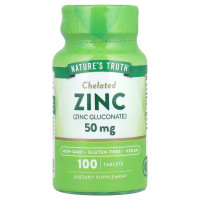 Nature's Truth, Zinc, Chelated , 50 mg, 100 Tablets