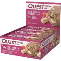 Quest Nutrition White Chocolate Raspberry Flavour Protein Bar, Gluten free, Vegetarian friendly, No Sugar, Keto Friendly, 12-Count