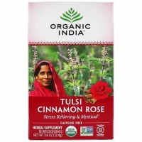 Chá Tulsi Canela e Rosas 18 sachês Organic India venc: julho /2023