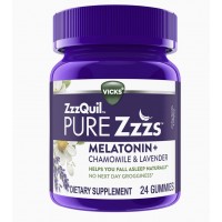 Melatonina + Chamomile Lavender & Valerian Root 24 Gummies  Vicks ZzzQuil PURE Zzzs