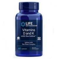 Vitamina D e K com Sea-Iodine 60 capsules LIFE Extension