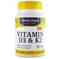 Vitamina D3 e K2 60 softgels HEALTHY Origins